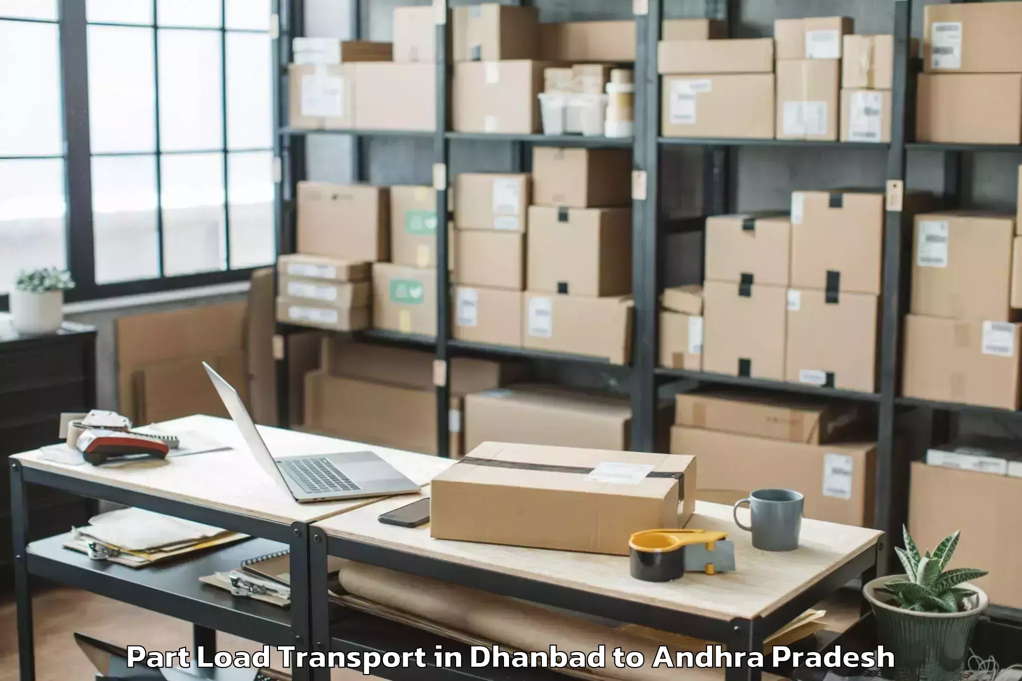 Book Your Dhanbad to Abhilashi University Guntur Part Load Transport Today